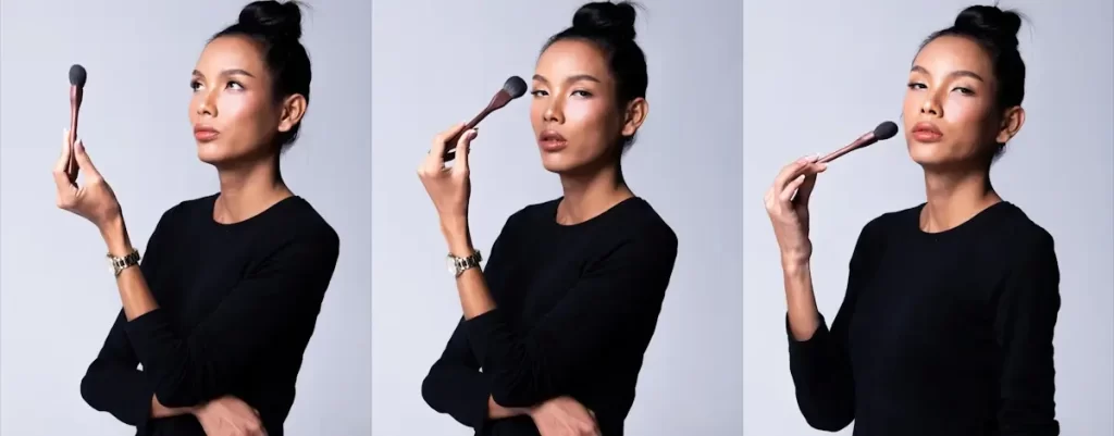 fashion young asian transgender woman thin black hair beautiful make