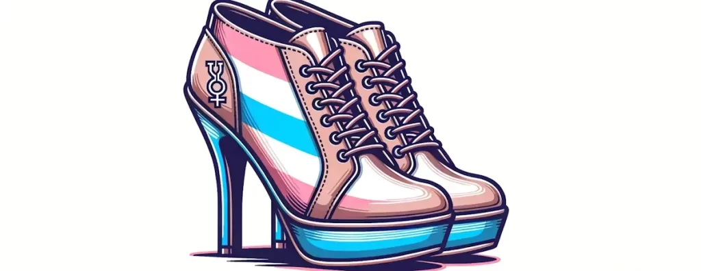 Vector graphic of stylish shoes suitable for transgender women