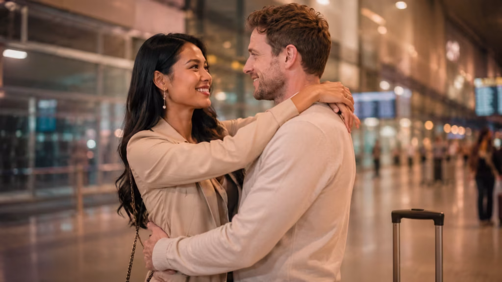 ladyboy couple airport reunion