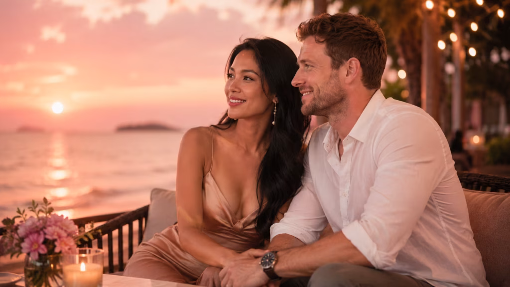 ladyboy couple sunset date
